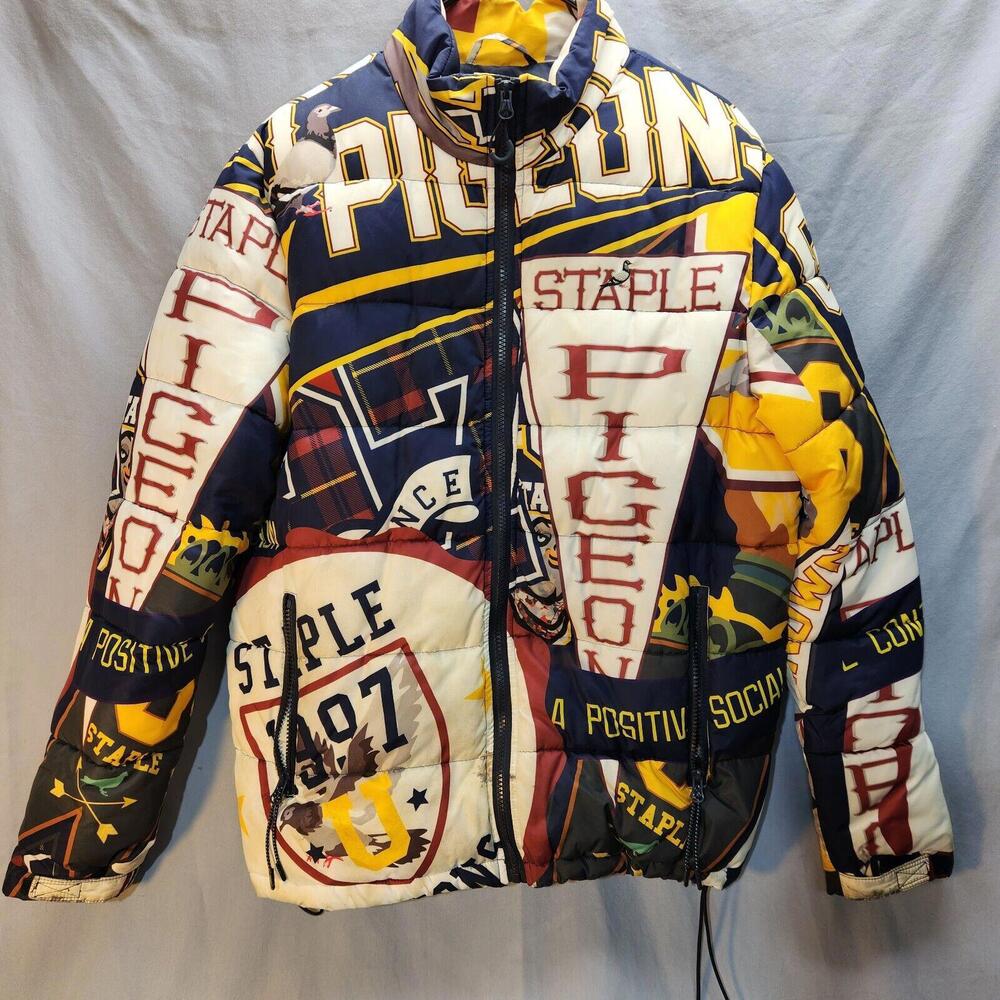 Staple‎ Pigeons All Over Print Puffer Jacket Size Medium